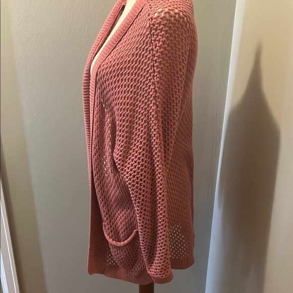 Arizona Pink Open-Knit Women's Sweater - Picture 2 of 4